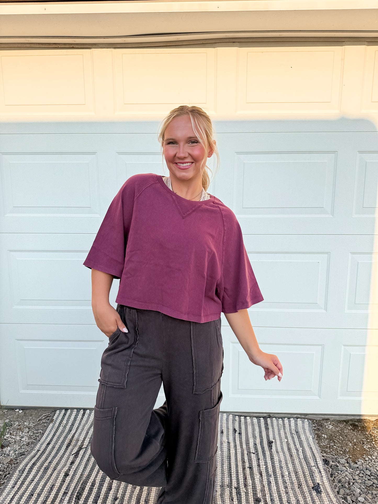 Short Sleeve Mineral Wash Top