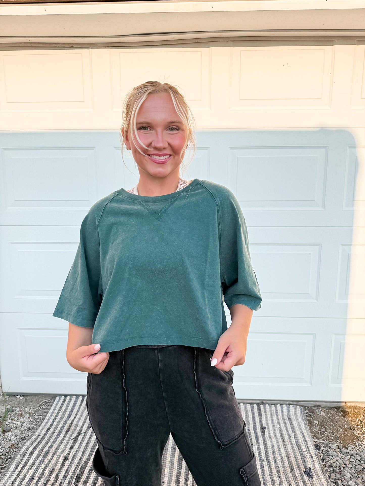 Short Sleeve Mineral Wash Top