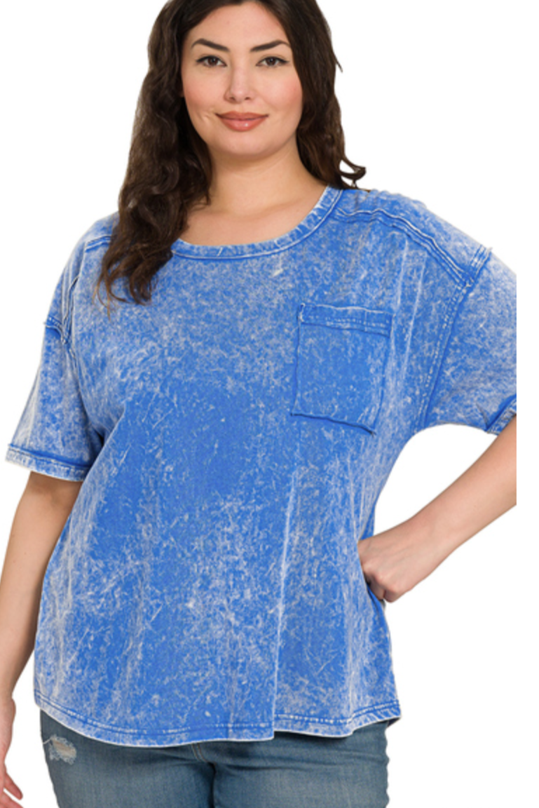 23. Acid Washed Pocket Tee Plus
