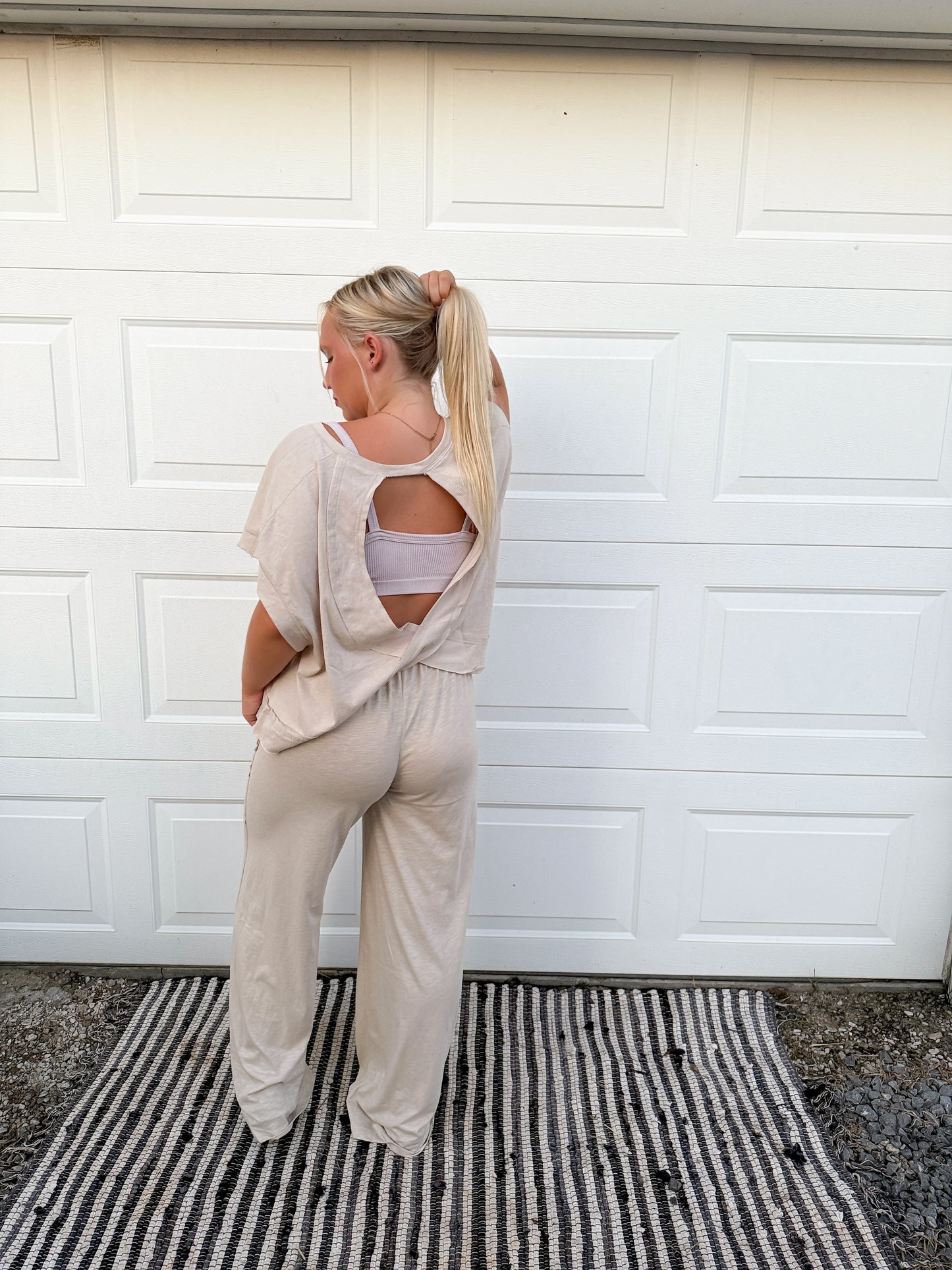 COTTON SLUB OPEN BACK TOP