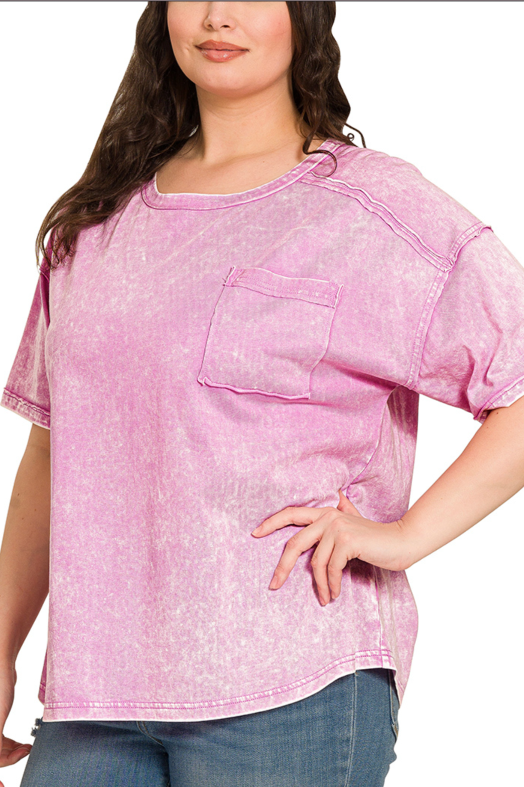 23. Acid Washed Pocket Tee Plus