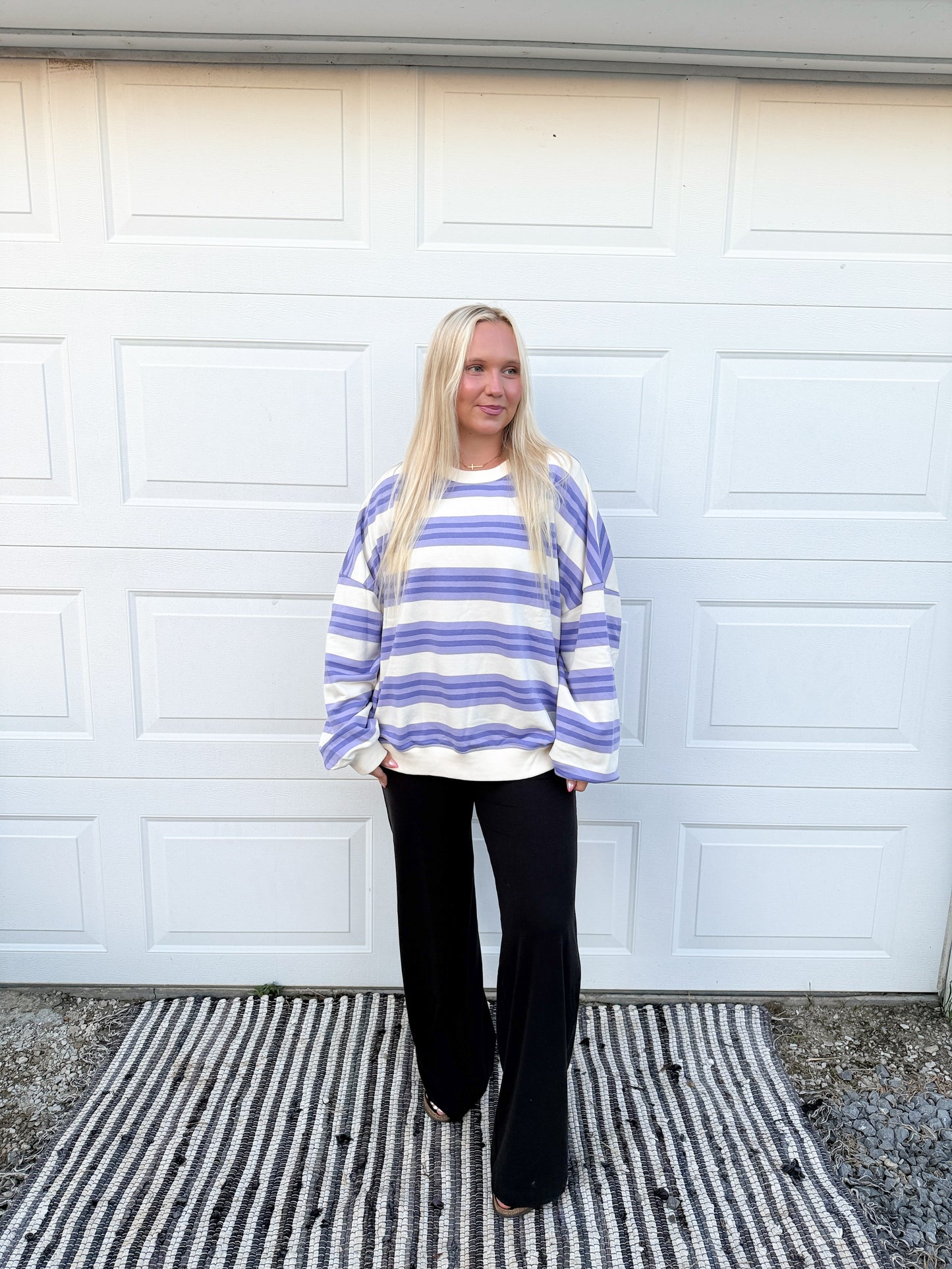 Striped Oversized Crewneck