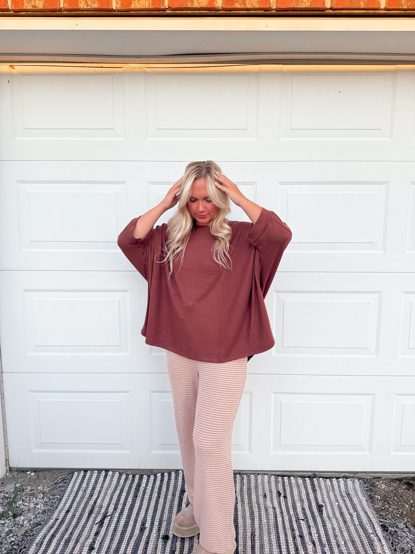 3/4 sleeve oversized top