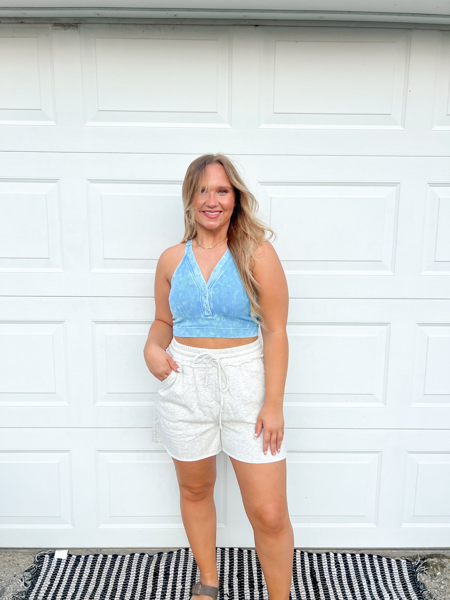 Fleece Raw Hem Shorts