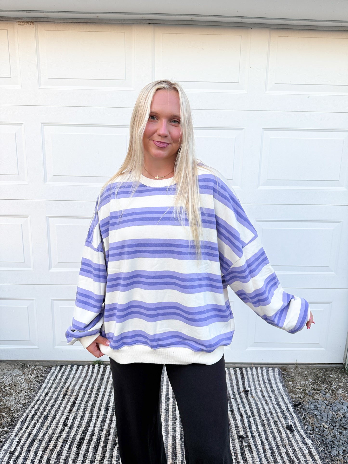 Striped Oversized Crewneck