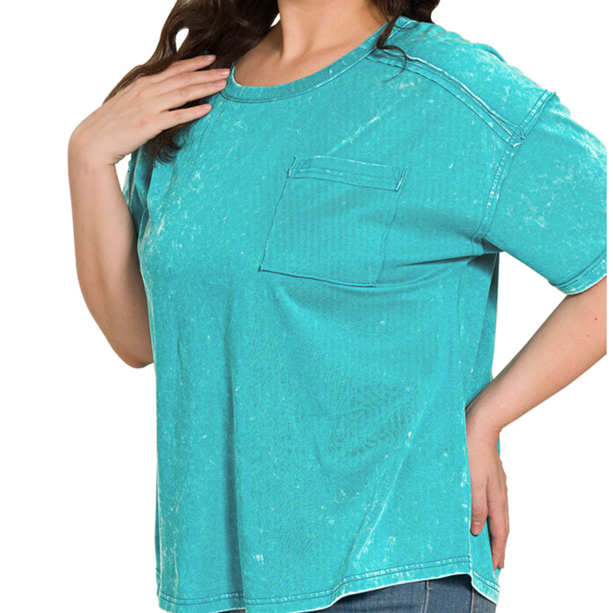 23. Acid Washed Pocket Tee Plus