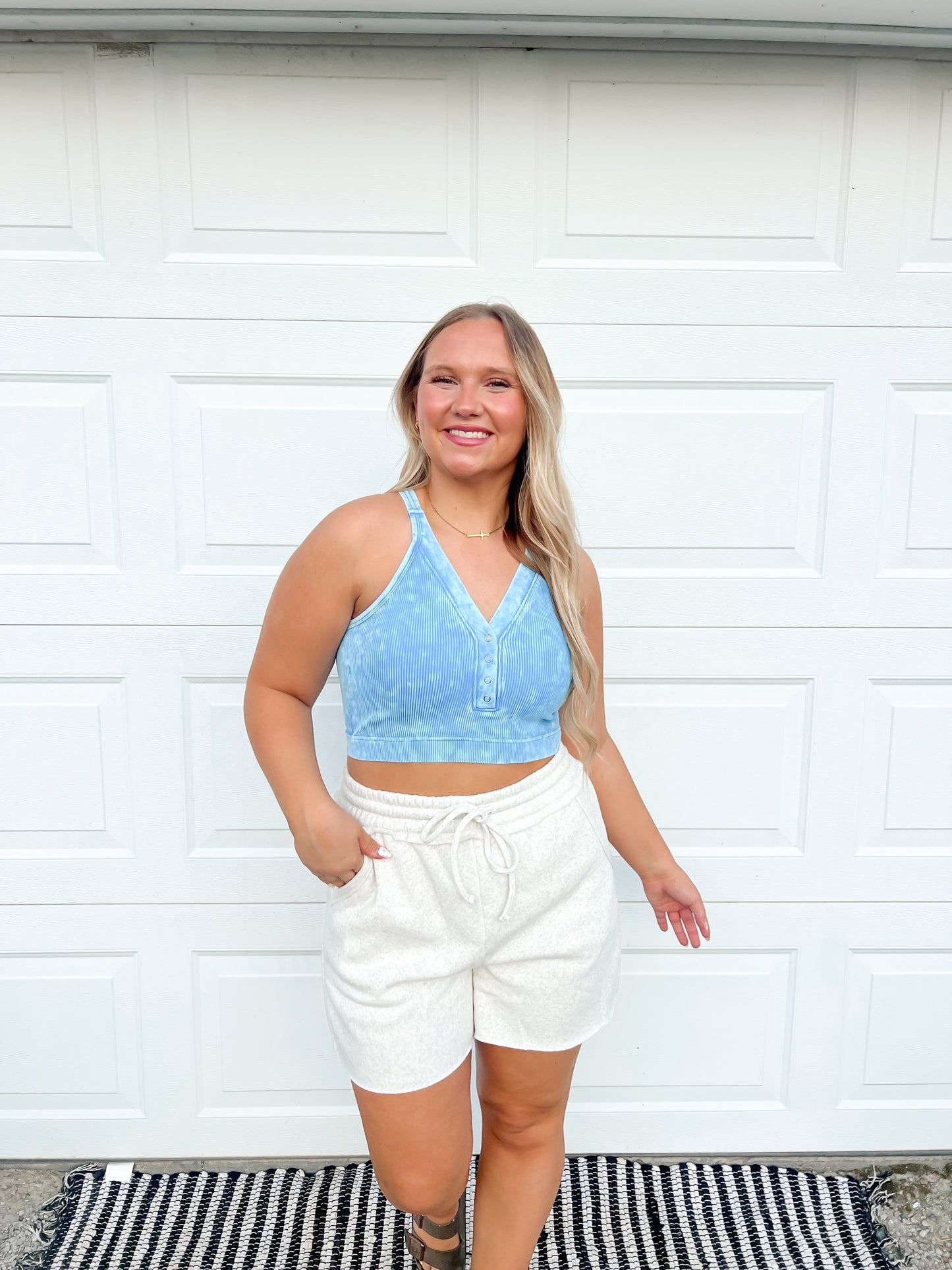 Fleece Raw Hem Shorts