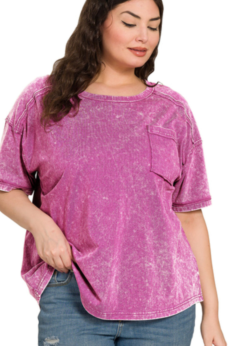 23. Acid Washed Pocket Tee Plus