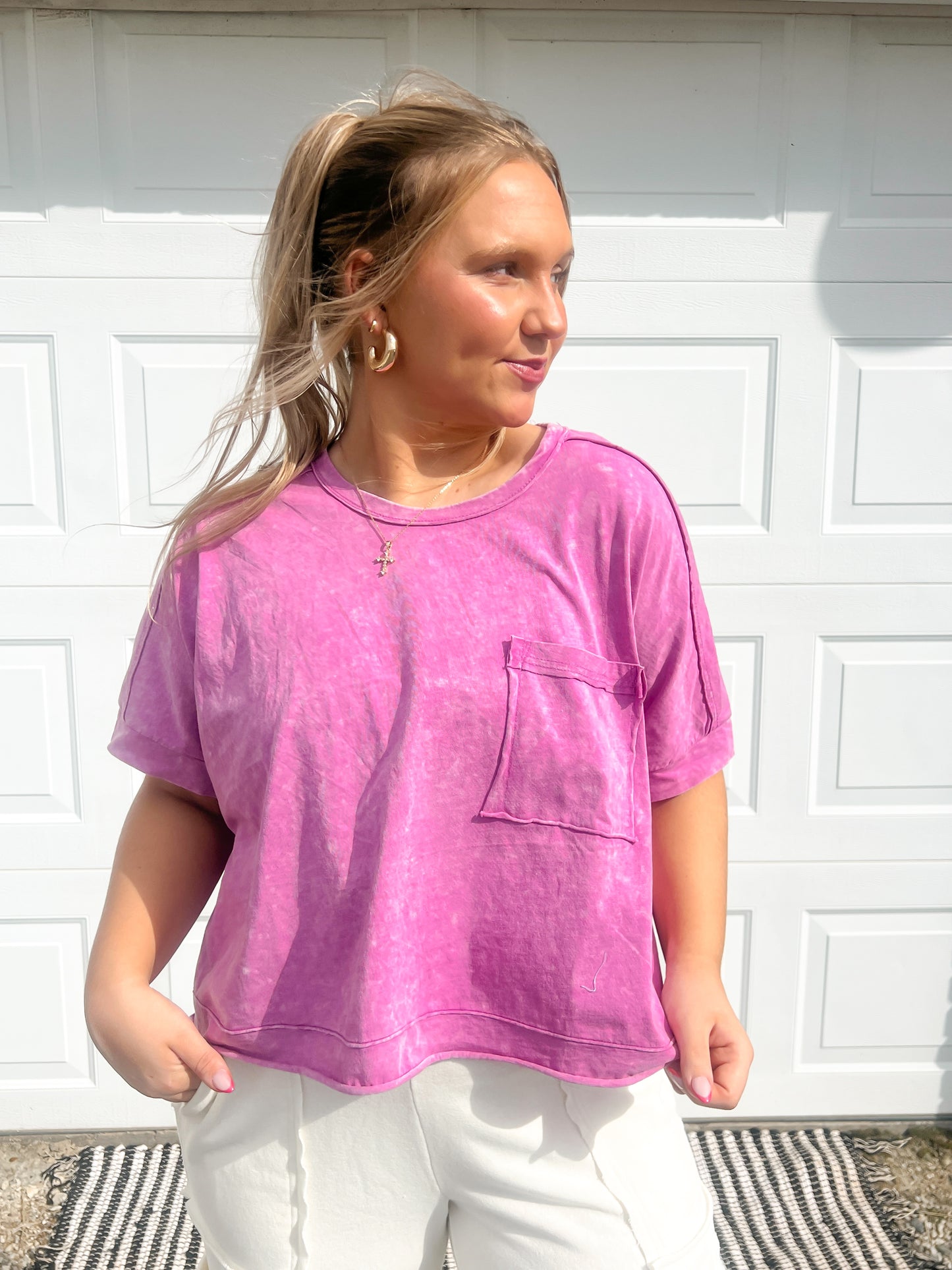Washed Pocket Comfy Top