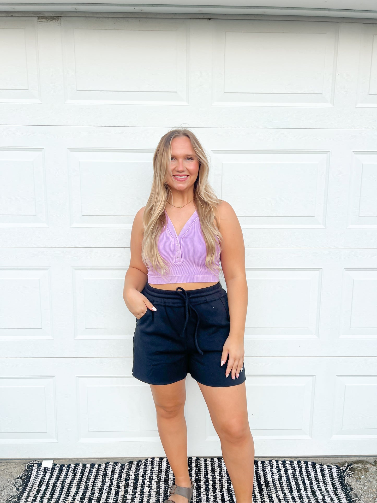 Fleece Raw Hem Shorts