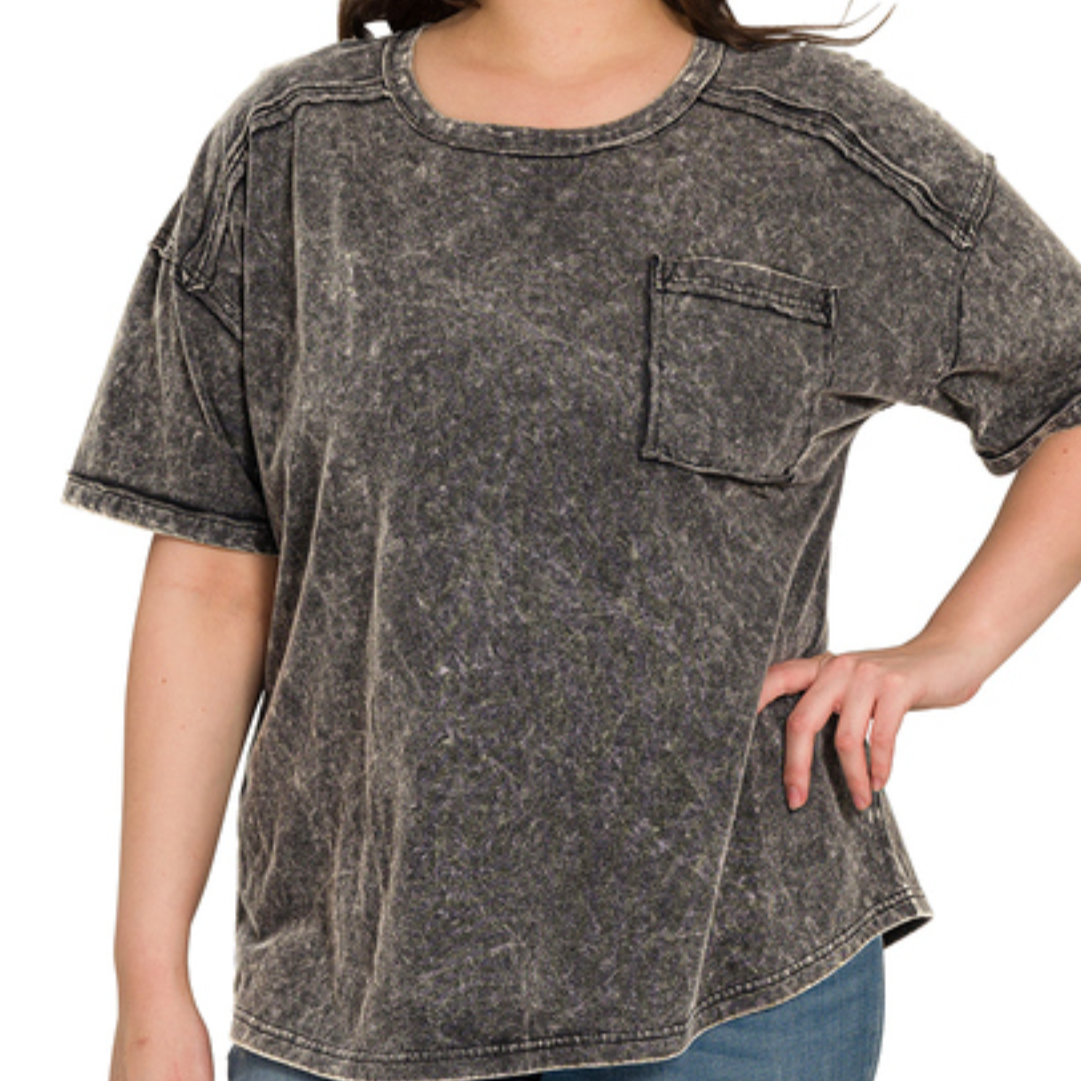 23. Acid Washed Pocket Tee Plus