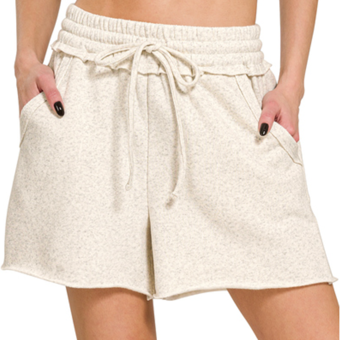 Fleece Raw Hem Shorts
