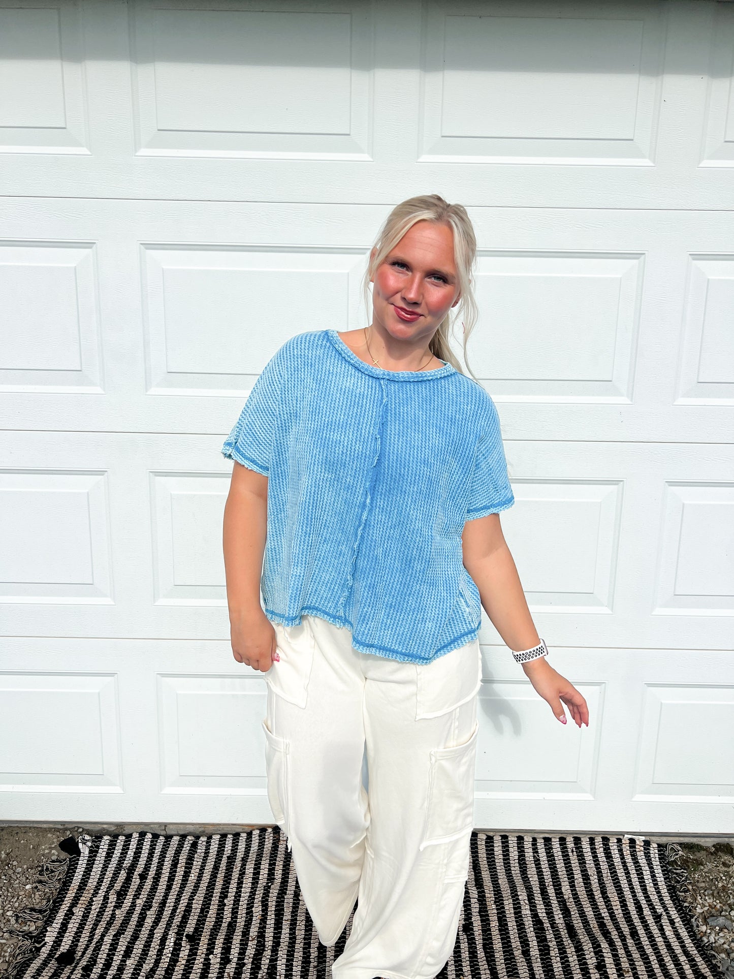 Waffle Acid Washed Top