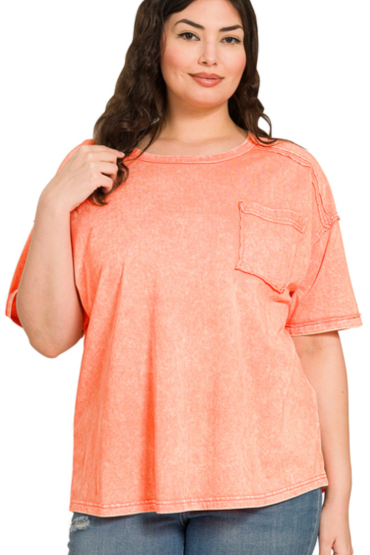 23. Acid Washed Pocket Tee Plus