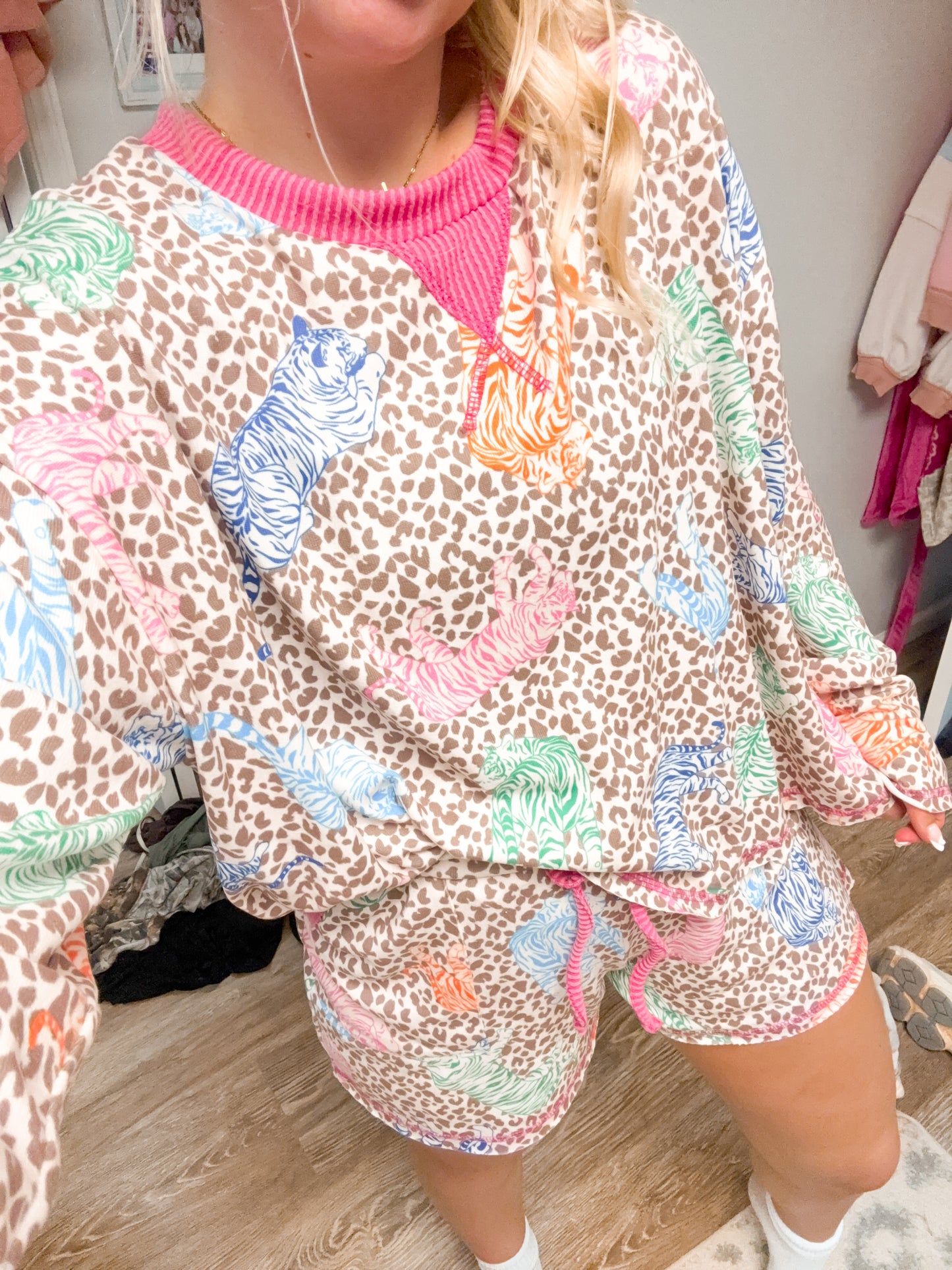 Animal Print Matching Long Sleeve Set