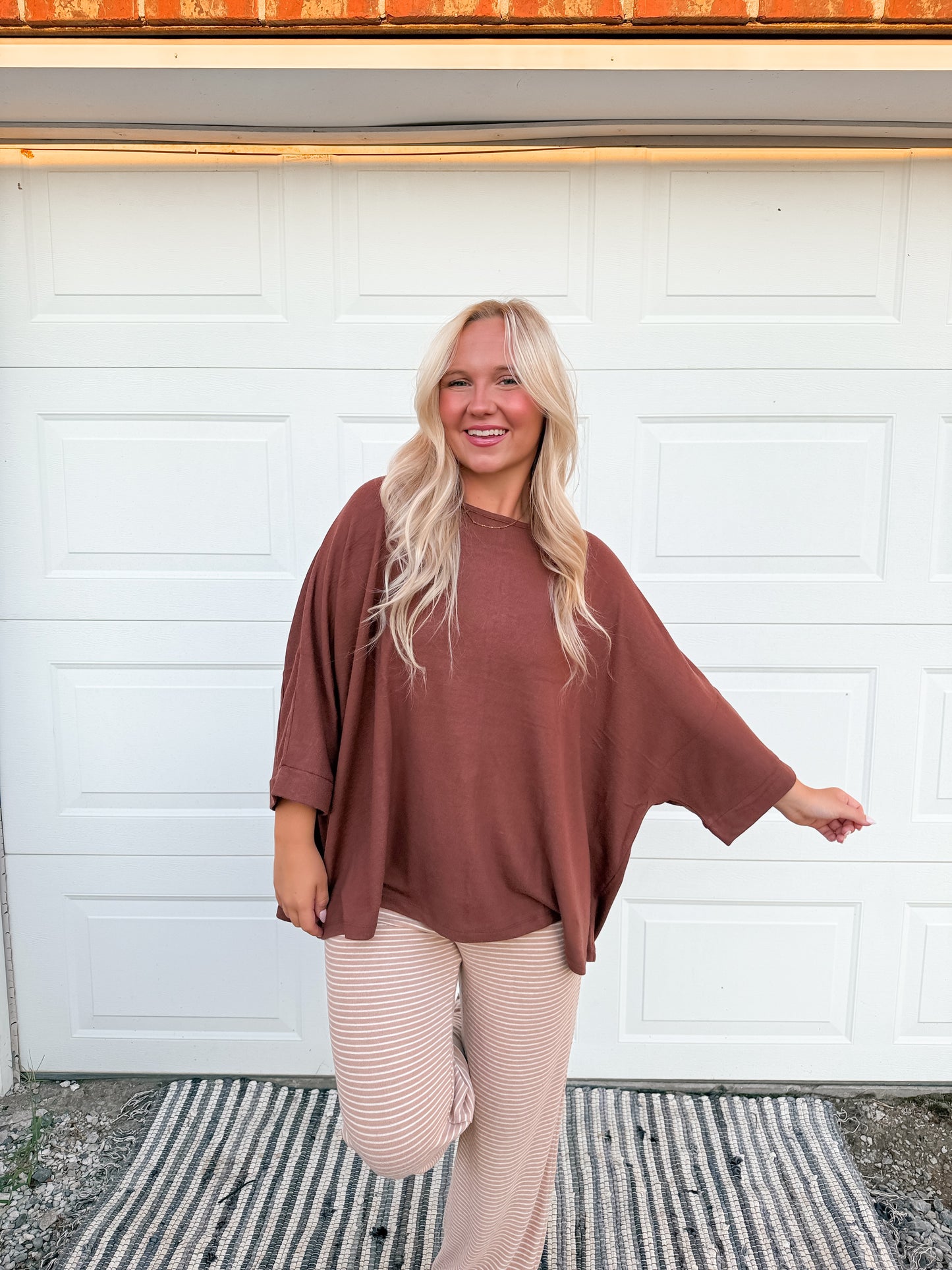 3/4 sleeve oversized top