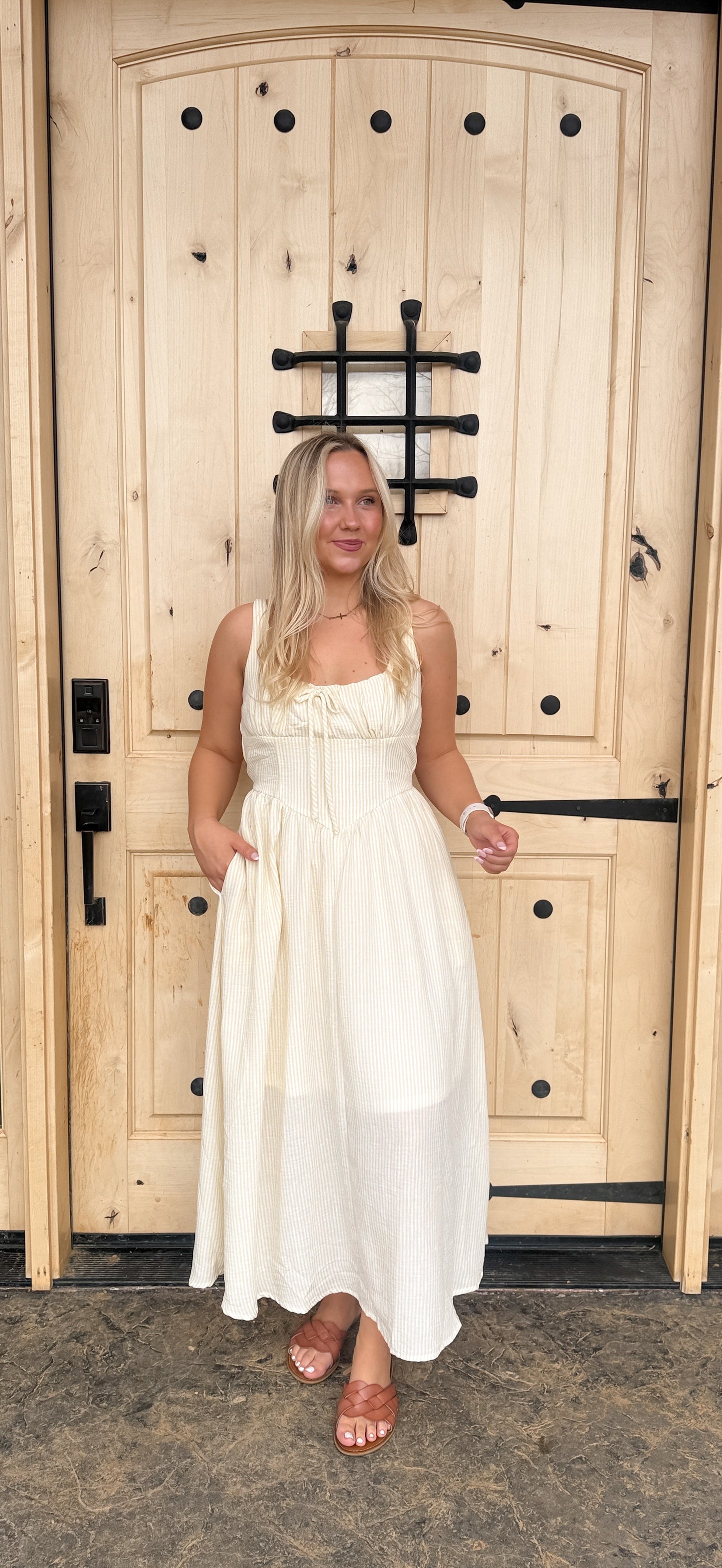 #160. Pinstripe Cottage Dress