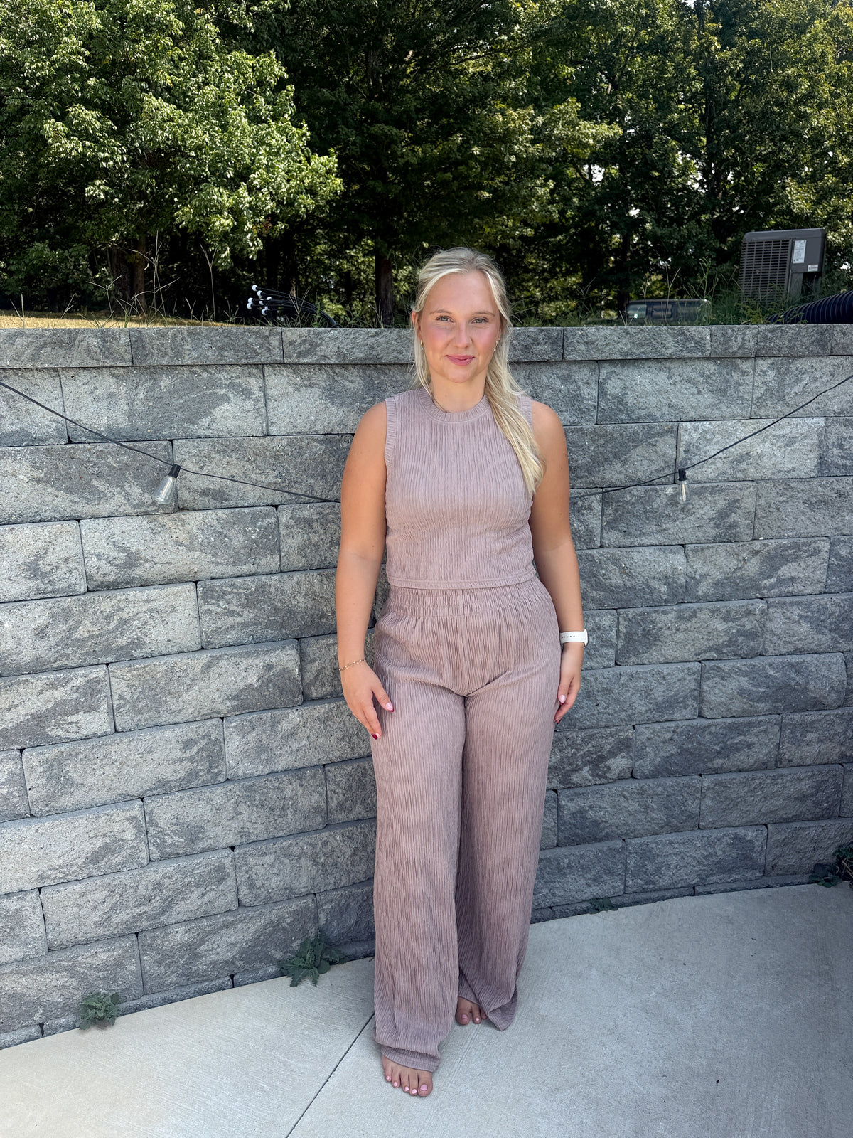 #108. Crinkled Two-piece Lounge Set