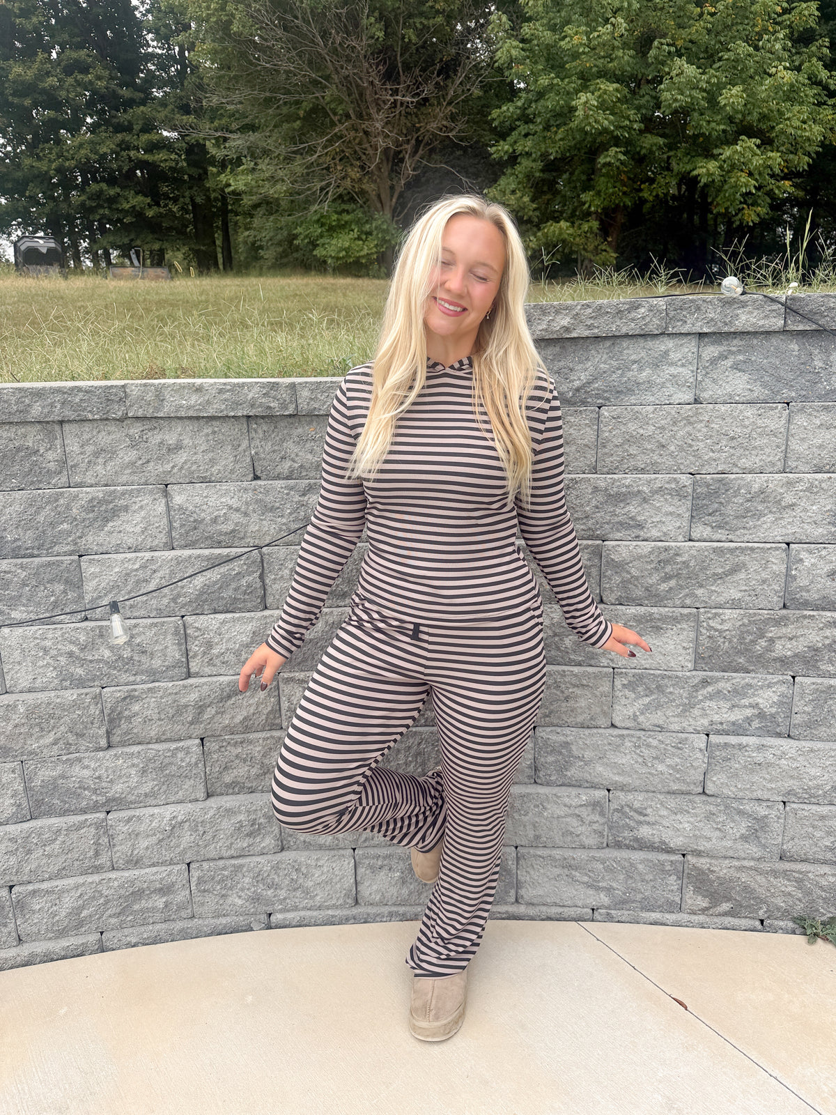 #116. Soft Modal Striped Set