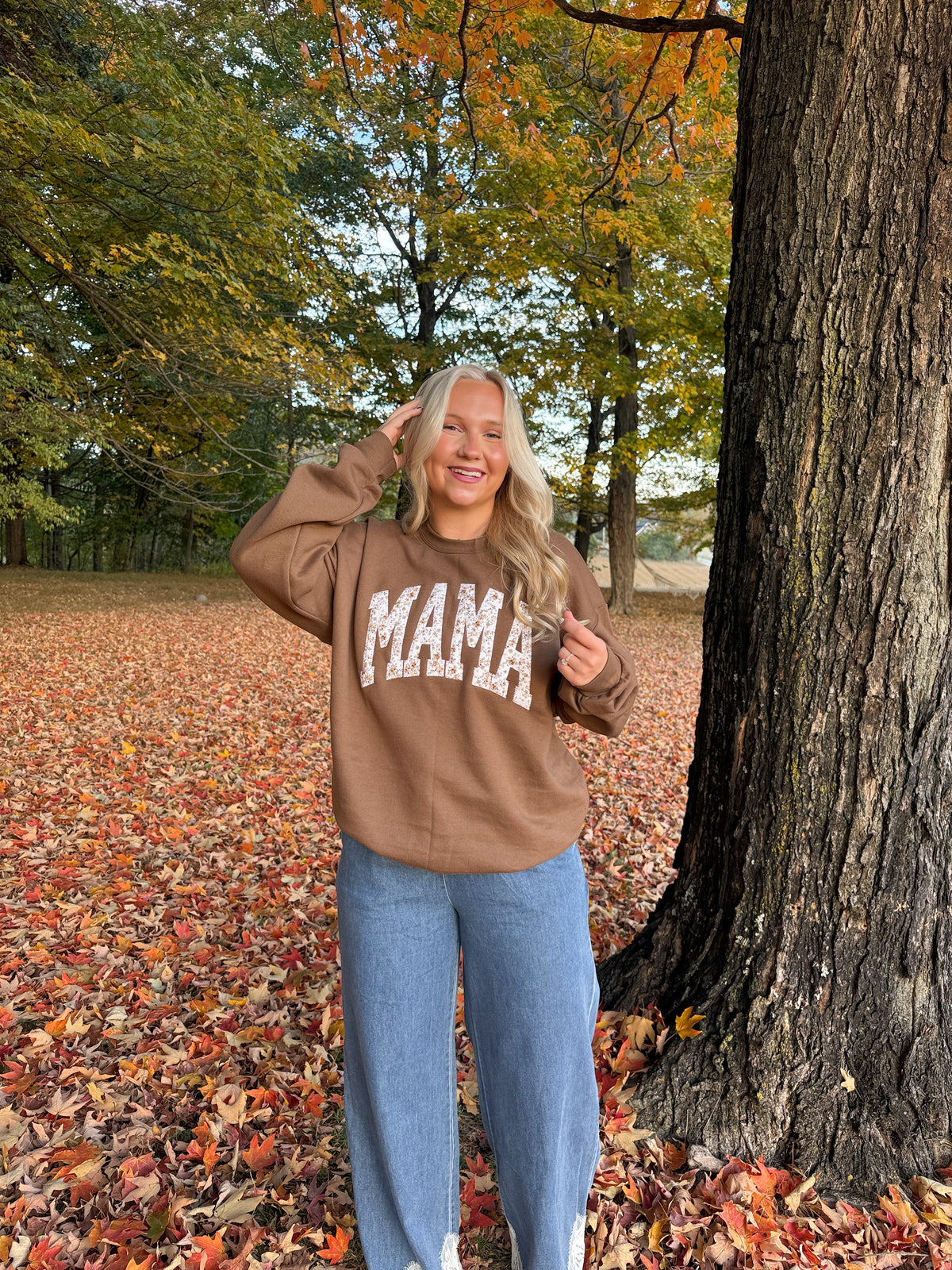 #165. "Mama" Embroidered Crewneck