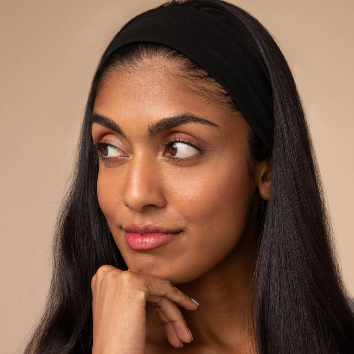 Recycled Fabric Active Headbands 3pc Set- Black