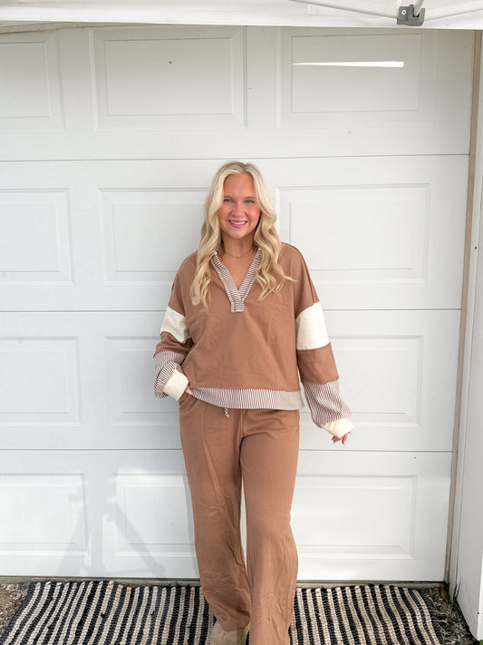 77. Striped Long Sleeve Pant Set