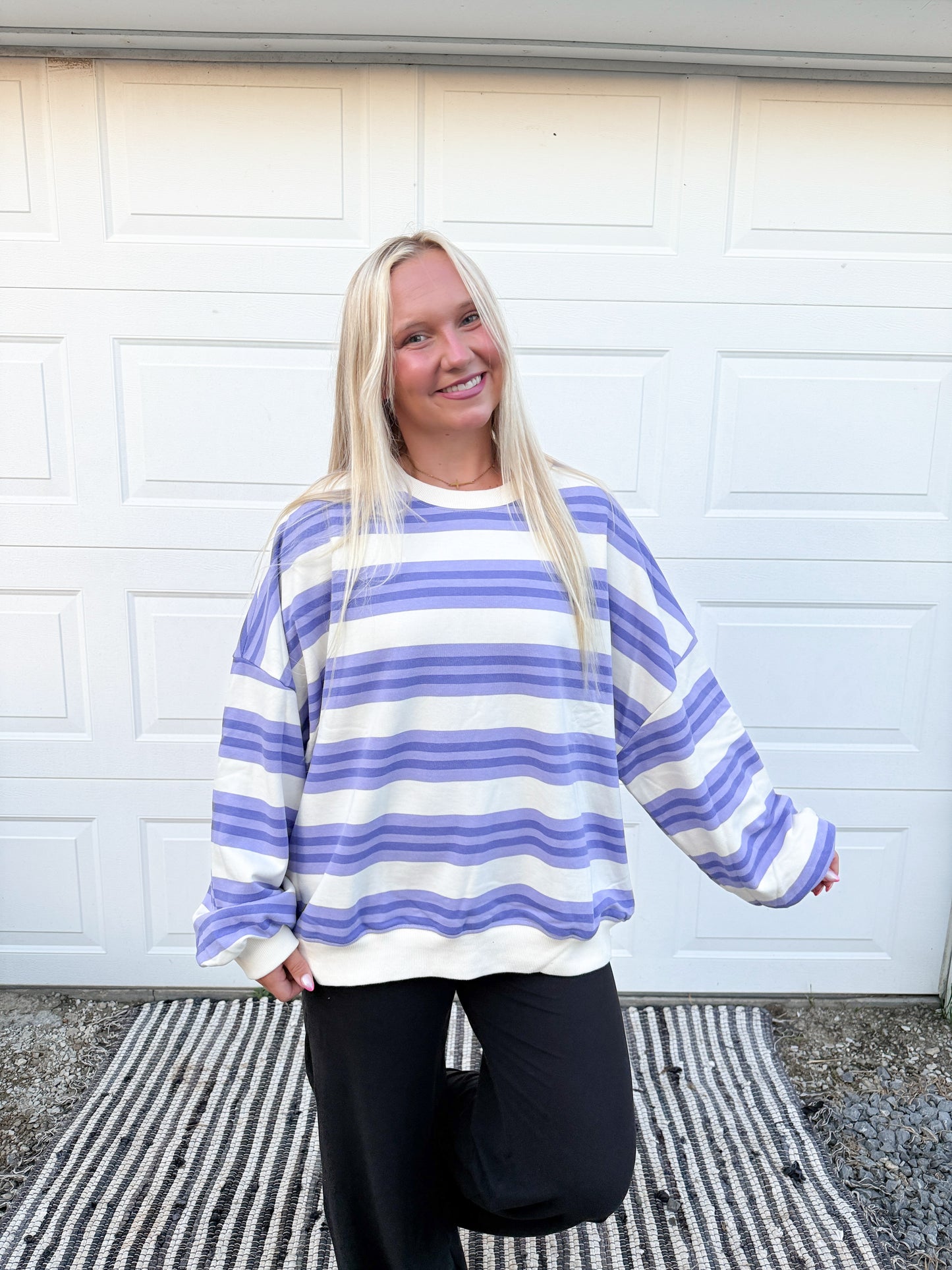Striped Oversized Crewneck