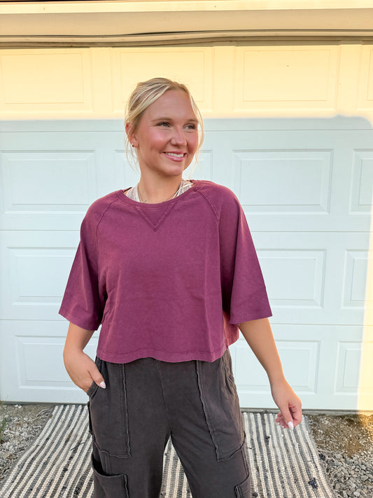Short Sleeve Mineral Wash Top