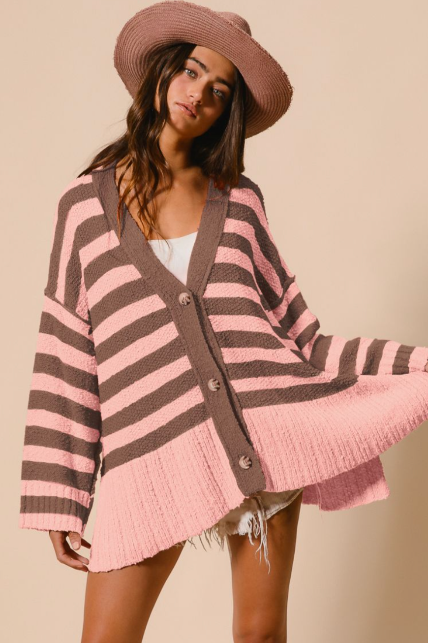 Stripe Sweater Cardigan