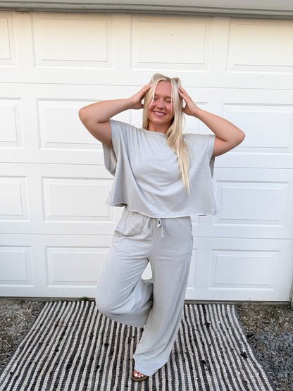 COTTON SLUB LOUNGING WIDE PANT
