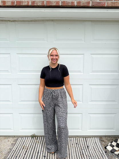 Ribbed Cheetah Pants