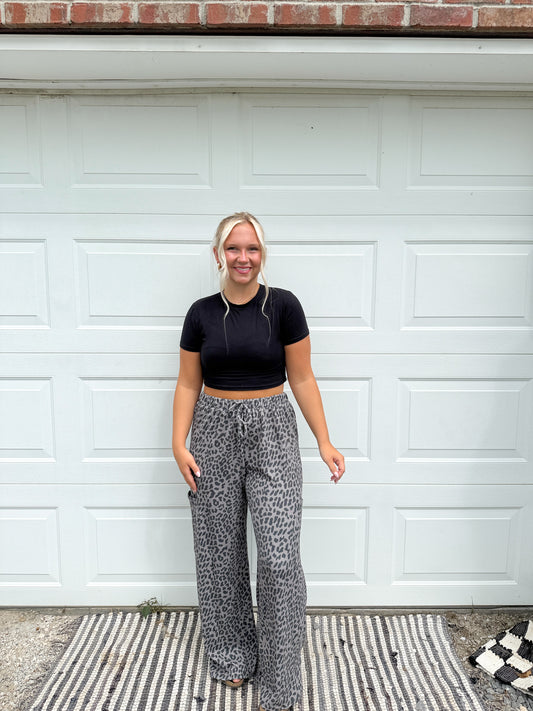 Ribbed Cheetah Pants