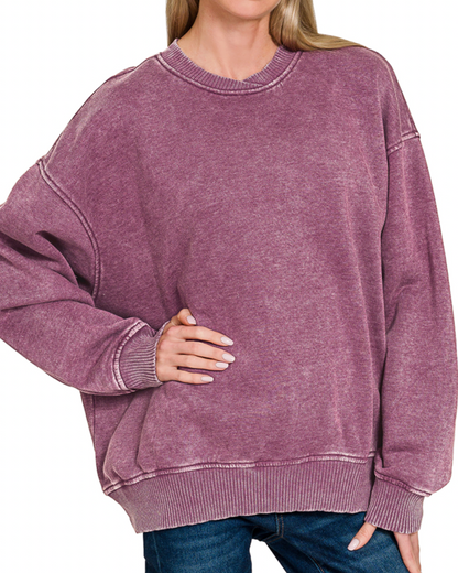 37. Acid Washed Oversized Crewneck