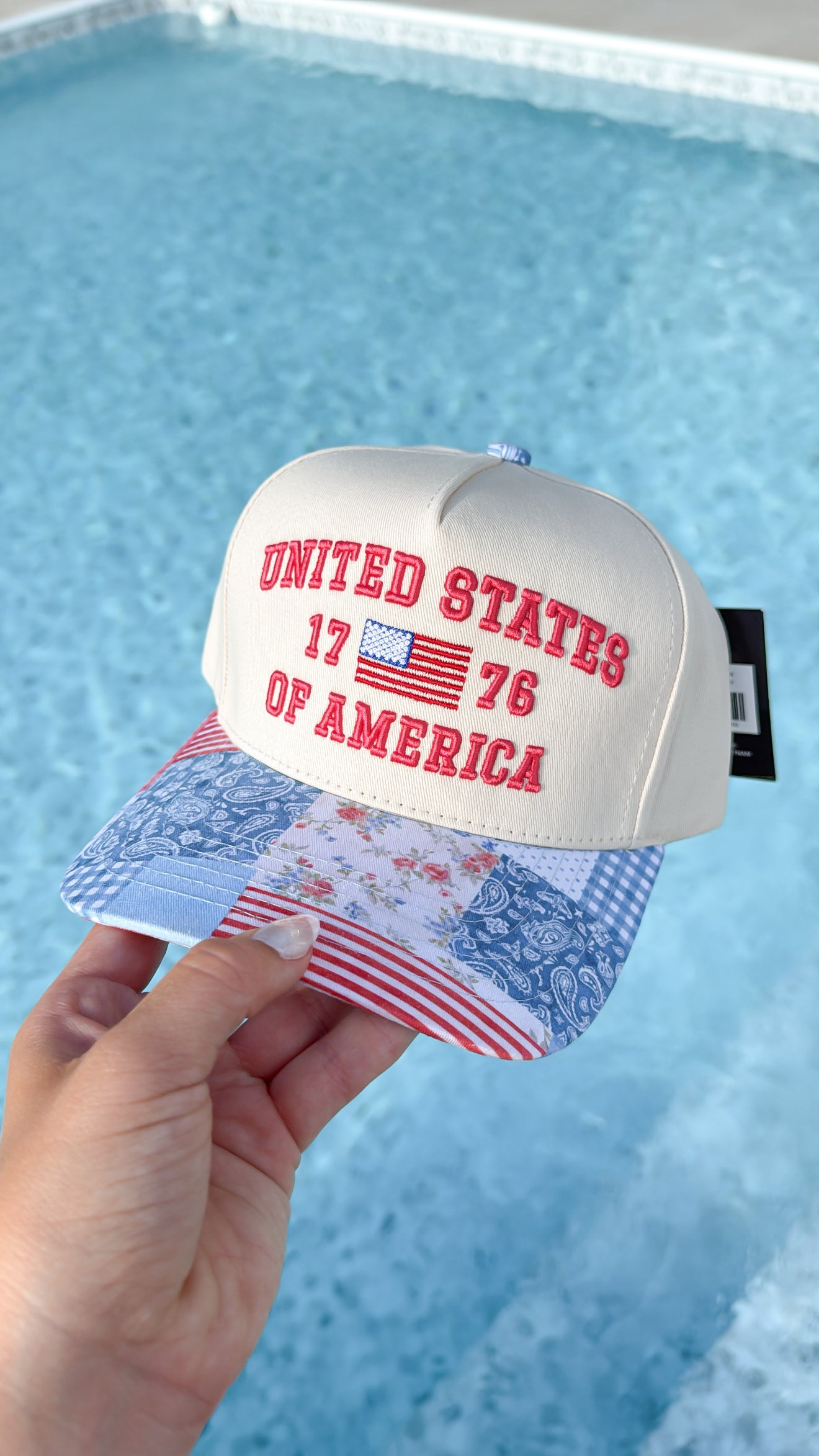 Blue Patchwork "United States of America" Hat