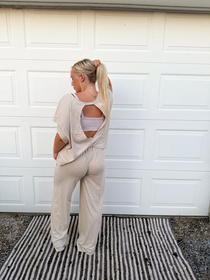 COTTON SLUB OPEN BACK TOP