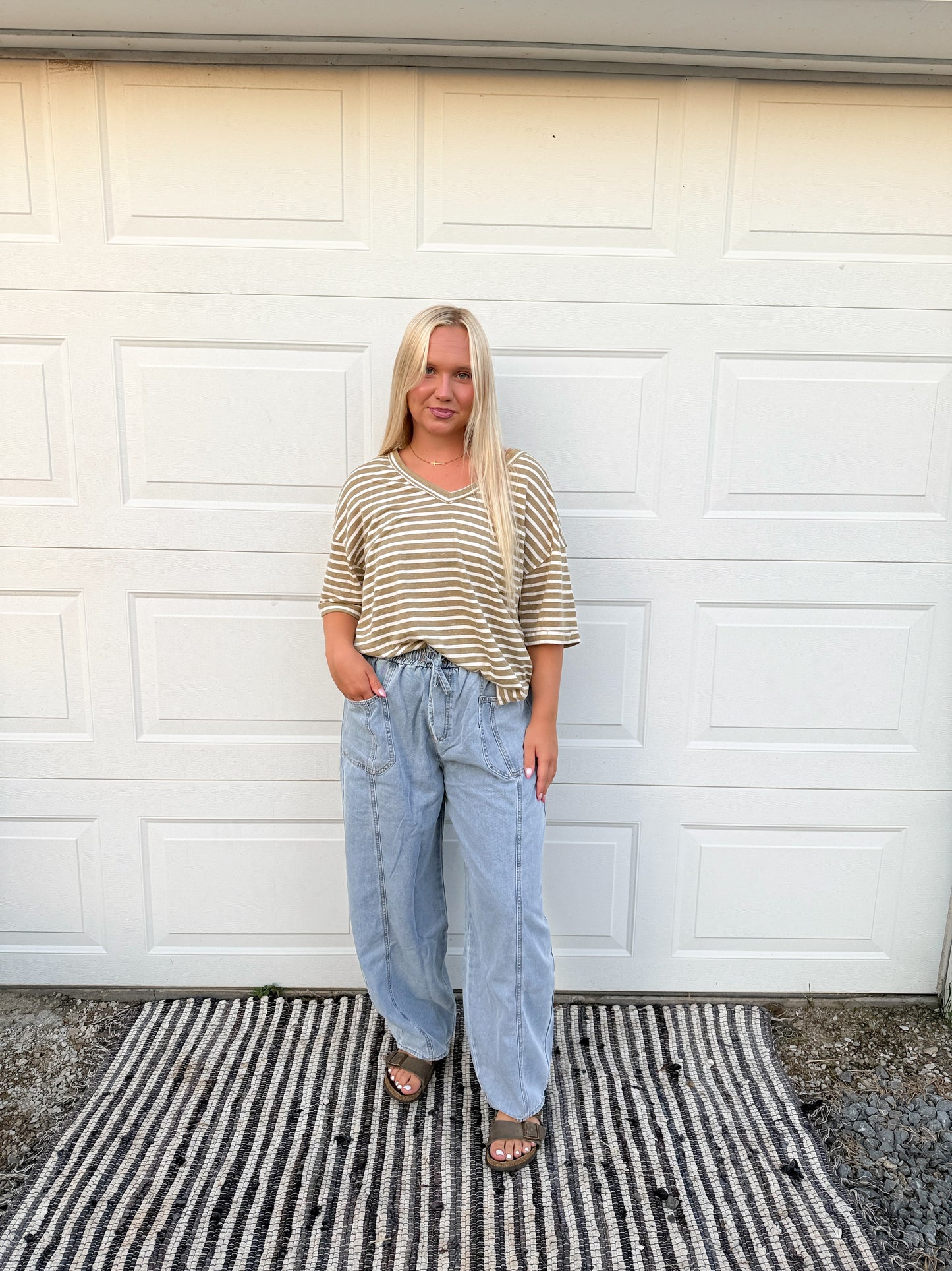 Stripe Pocket Top