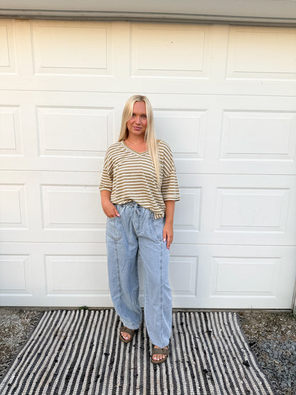 Stripe Pocket Top