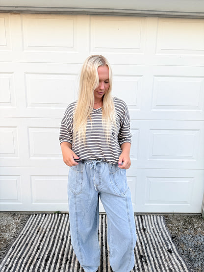 Stripe Pocket Top