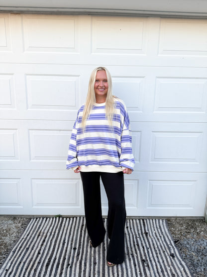 Striped Oversized Crewneck