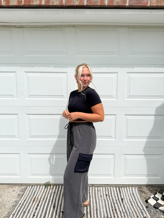Ribbed Cargo Pants