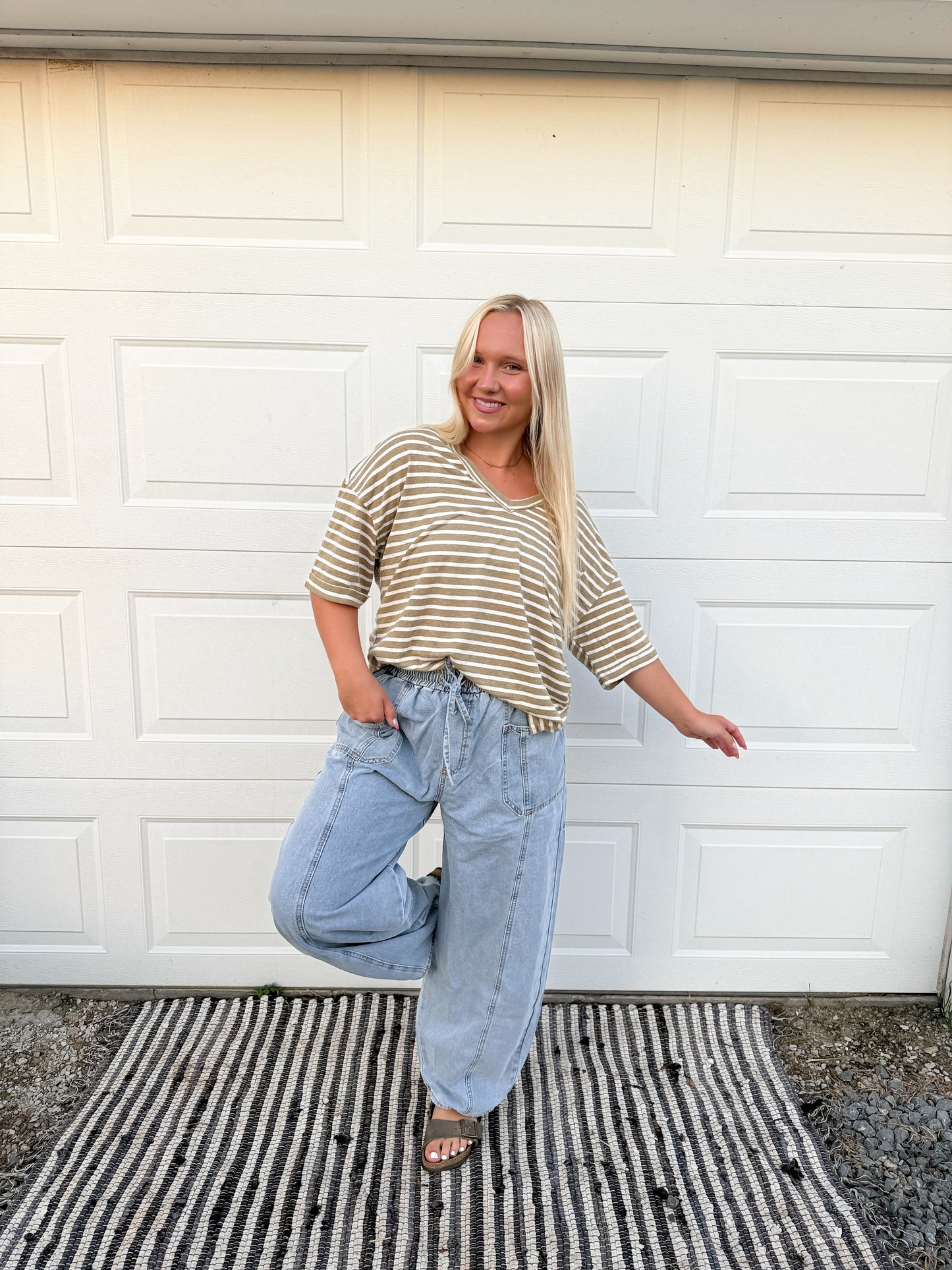 Stripe Pocket Top