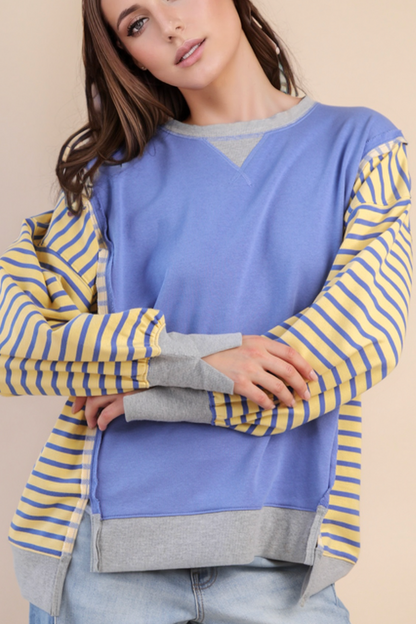 52. Oversized Striped Casual Knit Top