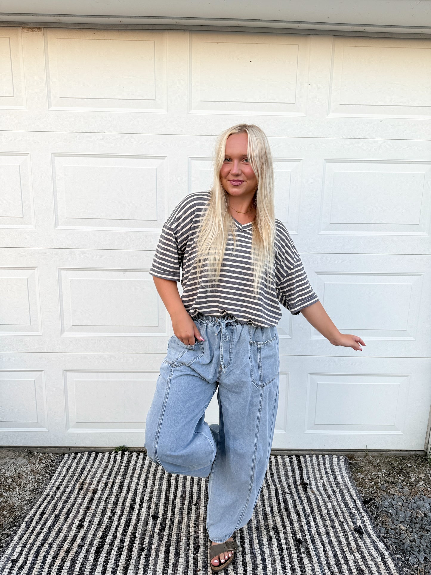 Stripe Pocket Top