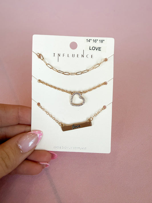 “Love” Necklace Set