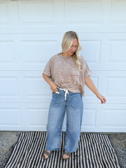 46. Tie Barrel Jeans