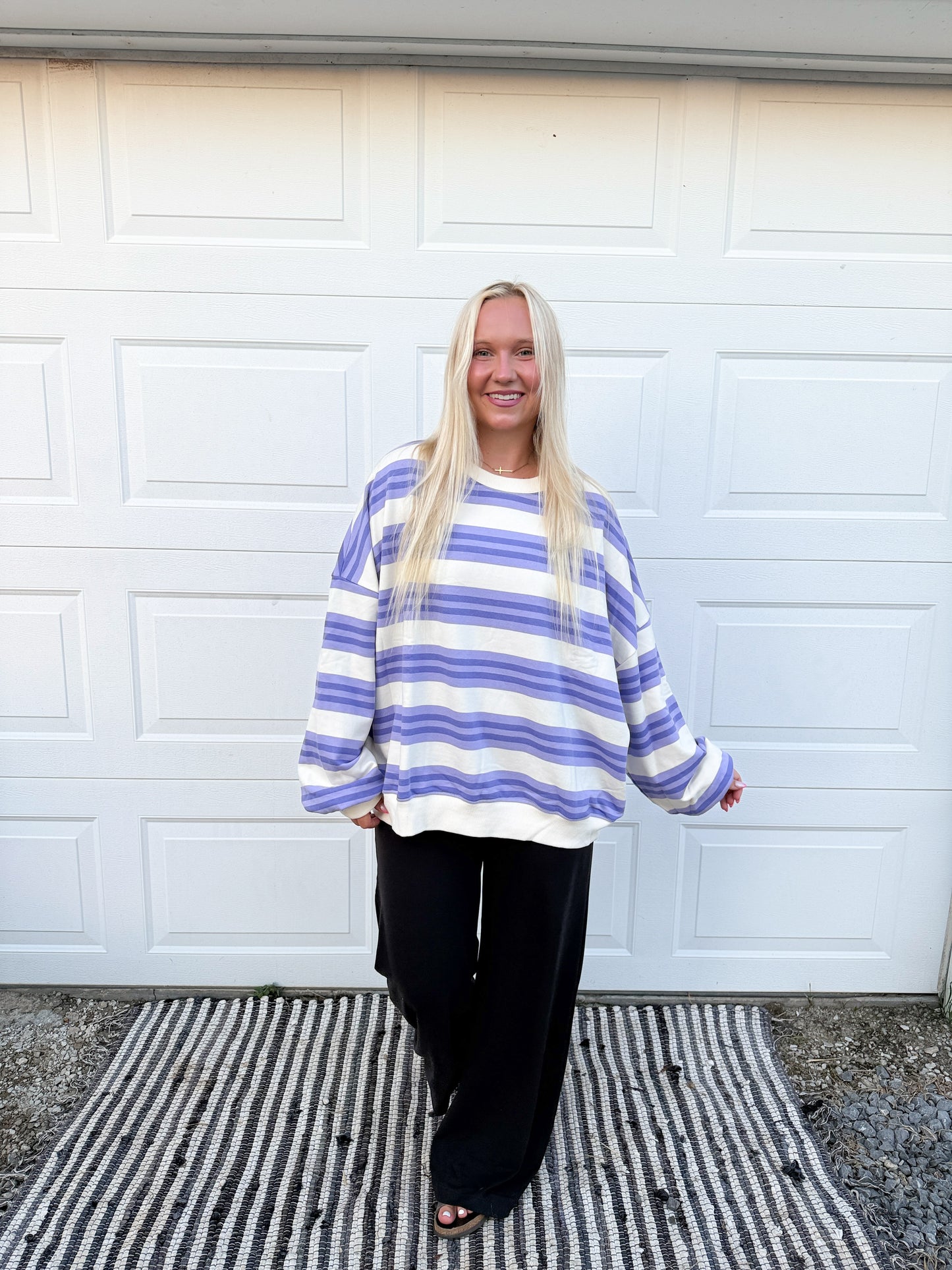Striped Oversized Crewneck