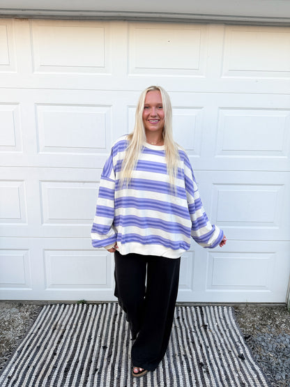 Striped Oversized Crewneck