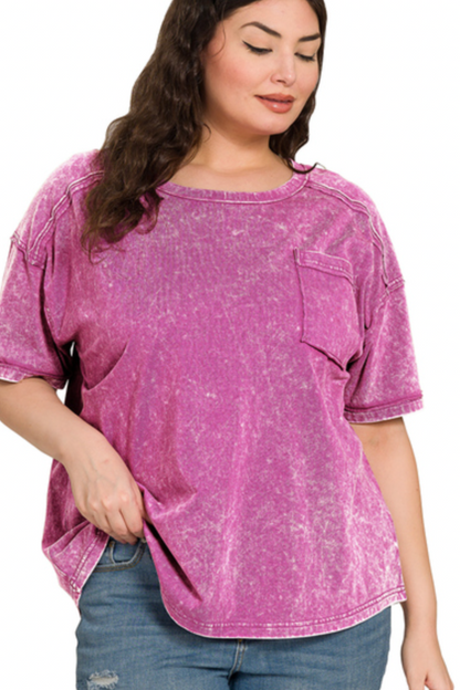 23. Acid Washed Pocket Tee Plus