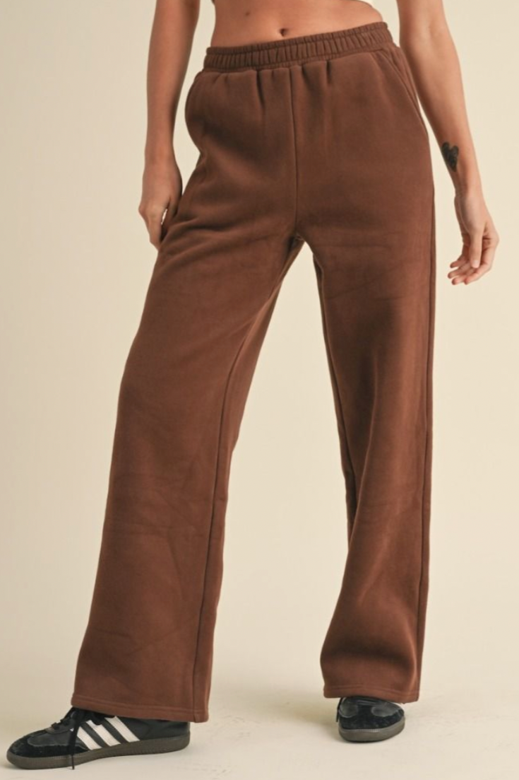 Cozy Fleece Wide Leg Sweatpants