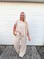 COTTON SLUB LOUNGING WIDE PANT